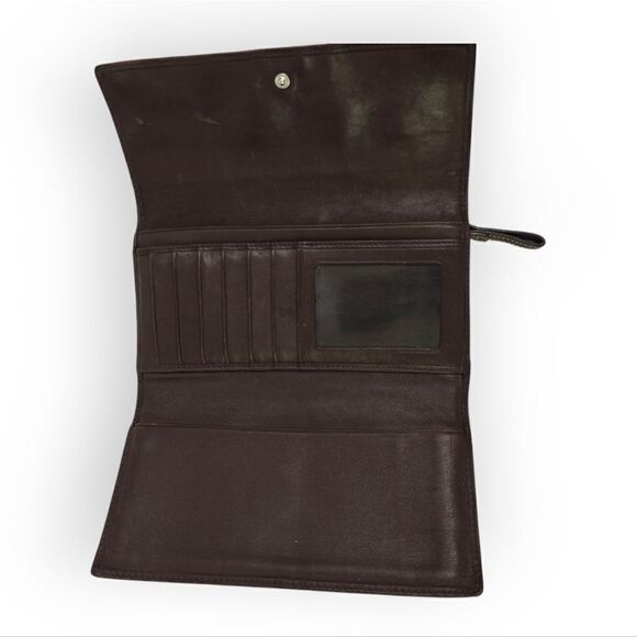 VTG COACH BROWN GENUINE LEATHER WALLET PURSE - Picture 2 of 7